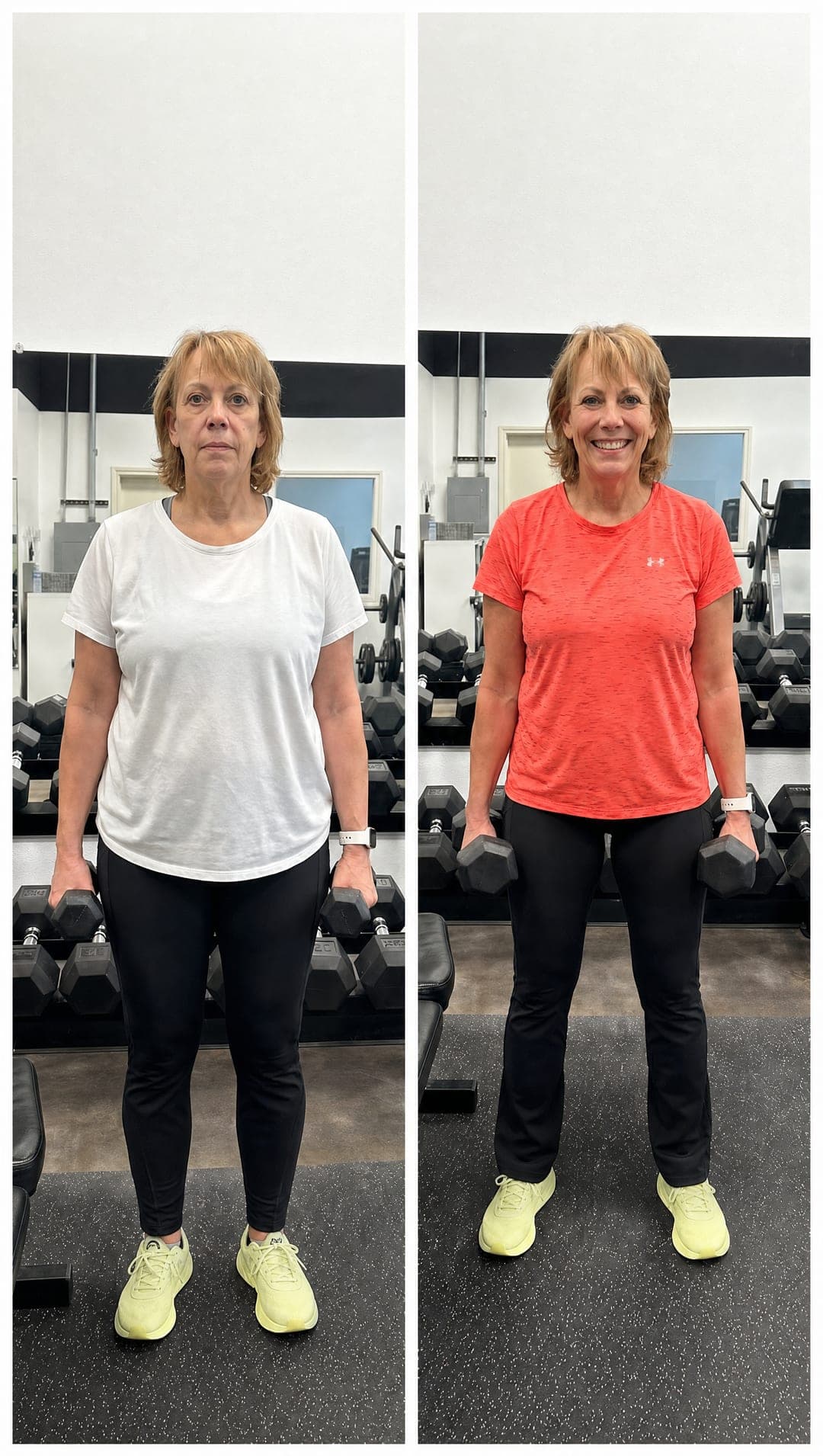 Darla B. before and after transformation at Lone Star Fitness. Lost 25 pounds.